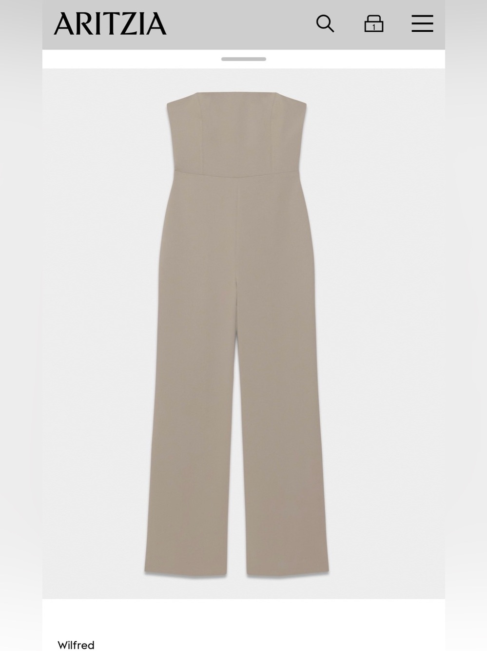 Wilfred Strapless Sculpted Jumpsuit in Taupe